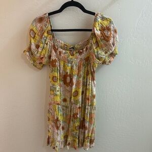 American Eagle Outfitters Mustard Floral Dress